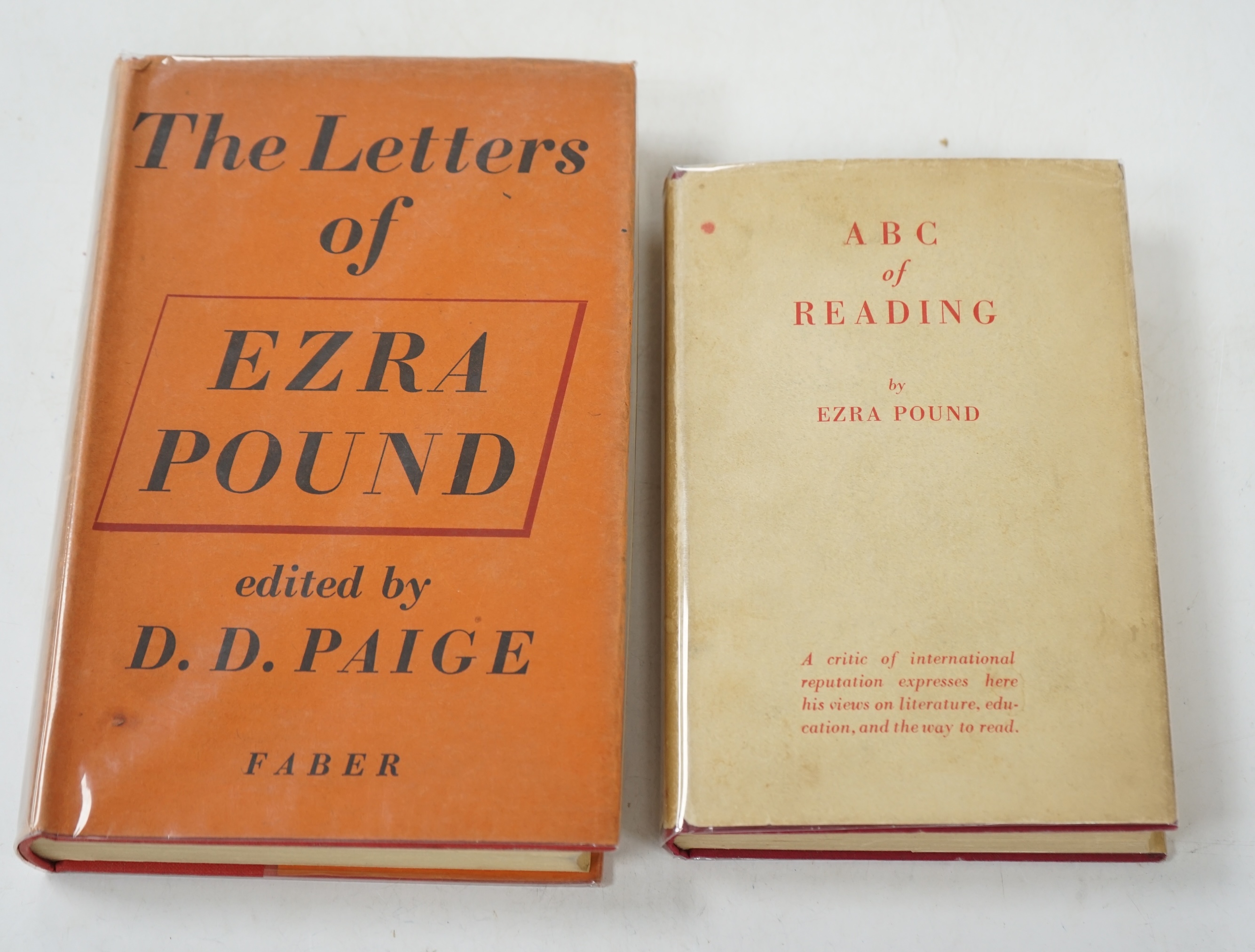 Pound, Ezra - ABC of Reading. 1st Edition. half title; publisher's cloth and d/wrapper. George Routledge, 1934; Pound, Ezra - The Letters of Ezra Pound, 1907-1941; edited by D.D. Paige. 1st edition. half title; publisher